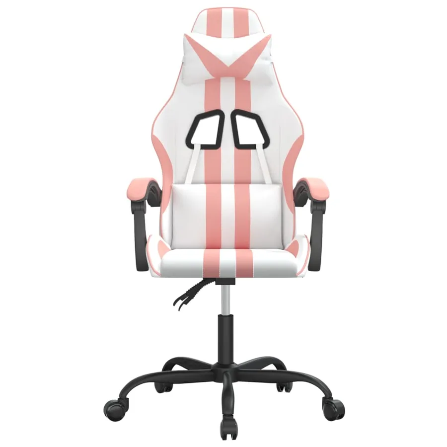 Chaise de jeu pivotante Blanc et rose Similicuir - 3