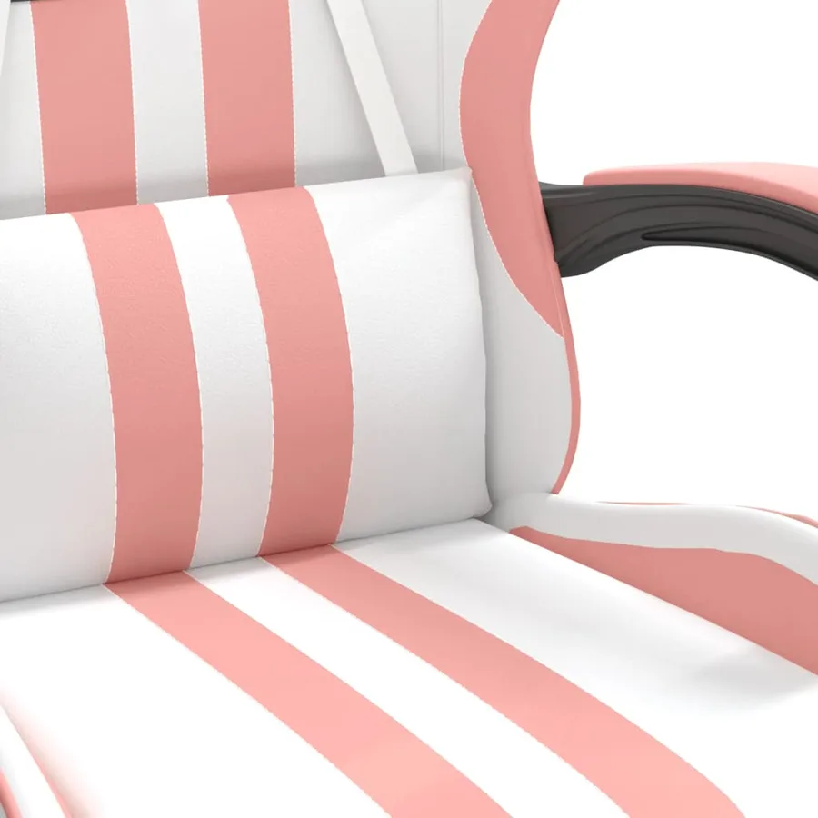 Chaise de jeu pivotante Blanc et rose Similicuir - 6