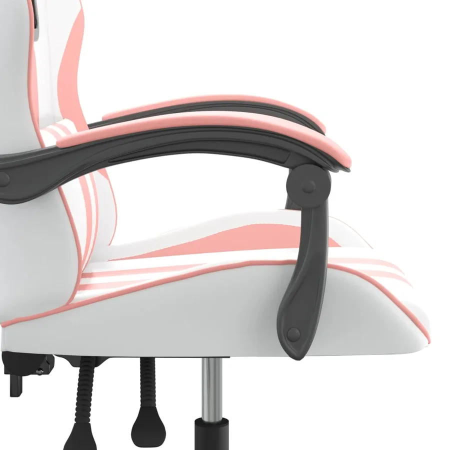 Chaise de jeu pivotante Blanc et rose Similicuir - 7