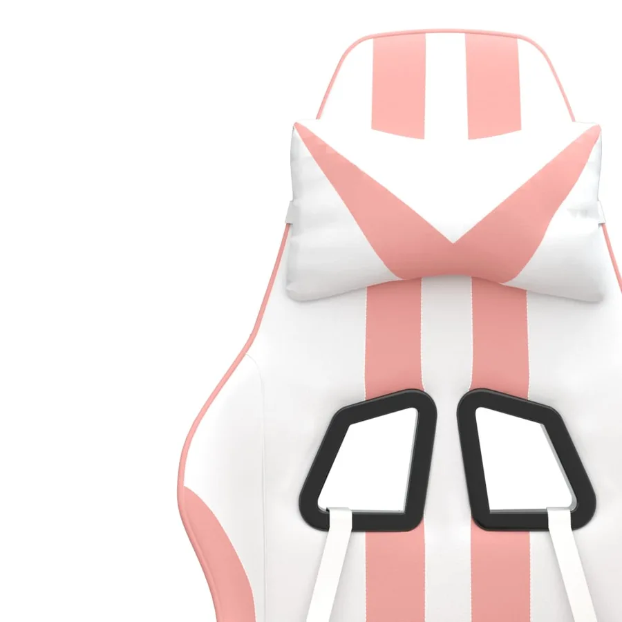 Chaise de jeu pivotante Blanc et rose Similicuir - 9