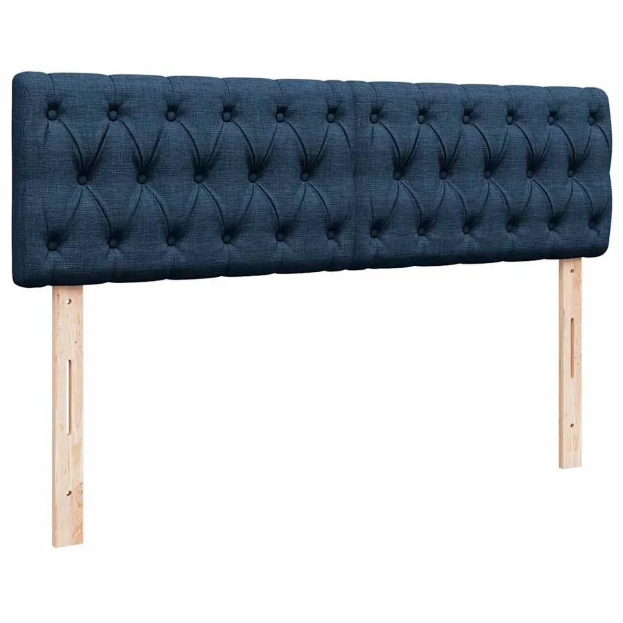 Lit ottoman avec matelas bleu 140x190 cm tissu - 9