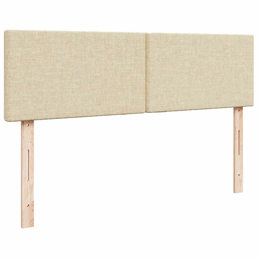 Lit ottoman avec matelas crème 140x190 cm tissu - 9