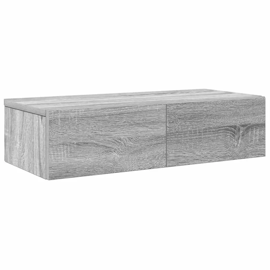 Étagère murale avec tiroirs sonoma gris bois d'ingénierie - 2
