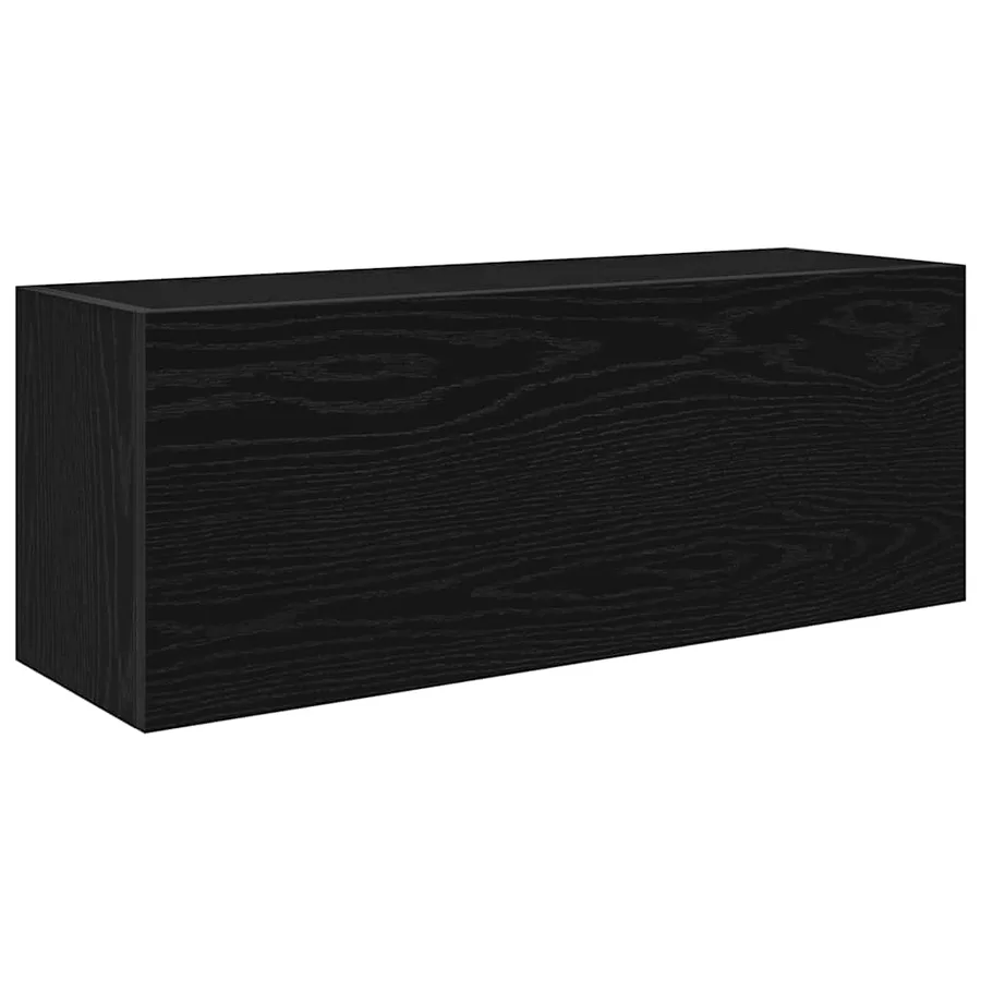 Armoire murale de bain noir 80x25x30 cm bois d'ingénierie - 2