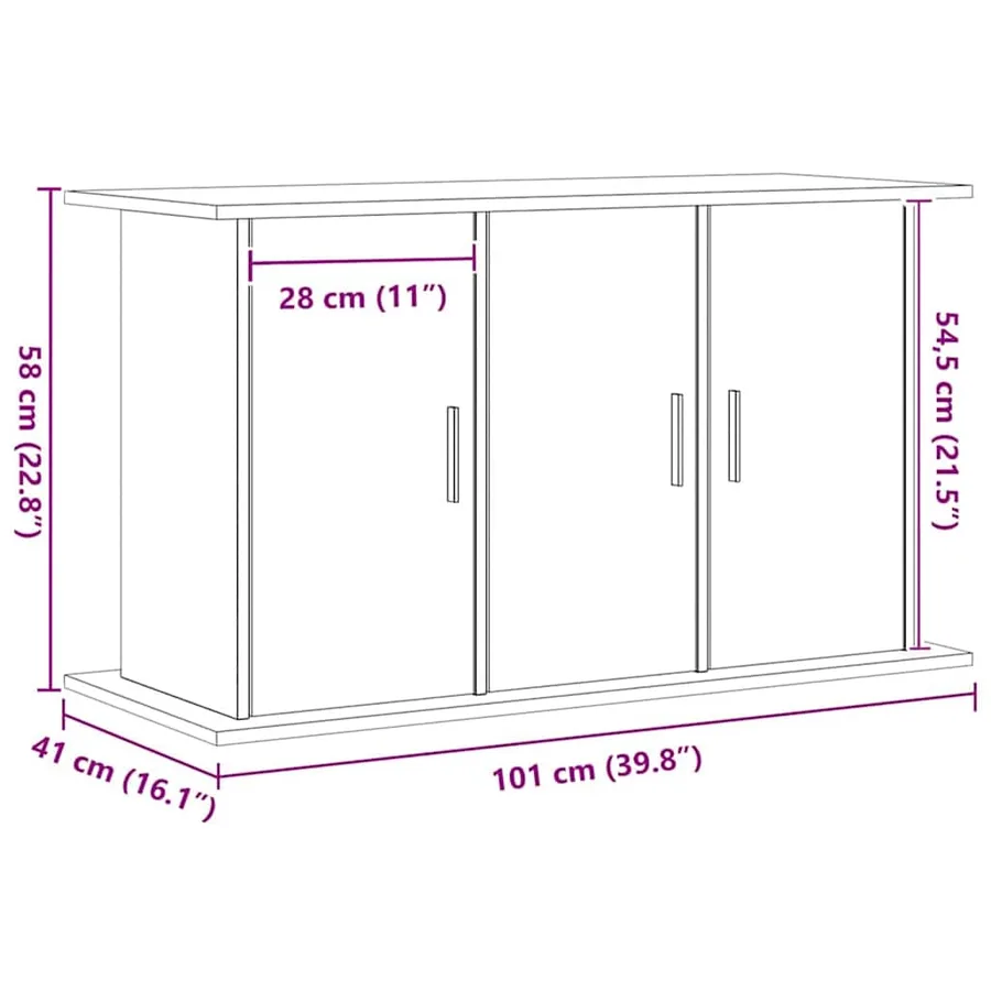 Support d'aquarium Chêne artisanal 101 x 41 x 58 cm Bois d'ingénierie - 10