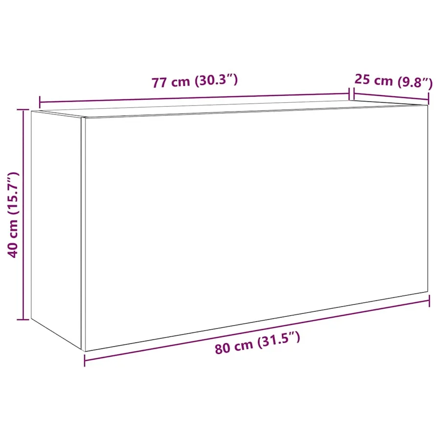 Armoire murale de bain chêne fumé 80x25x40 cm bois d'ingénierie - 12