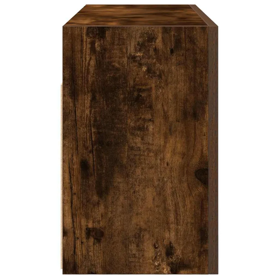 Armoire murale de bain chêne fumé 80x25x40 cm bois d'ingénierie - 7