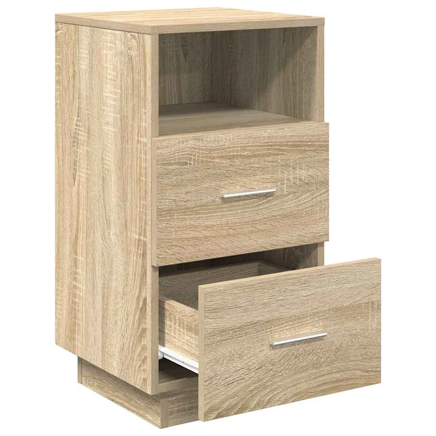 Table de chevet avec 2 tiroirs chêne sonoma 36x36x68 cm - 5