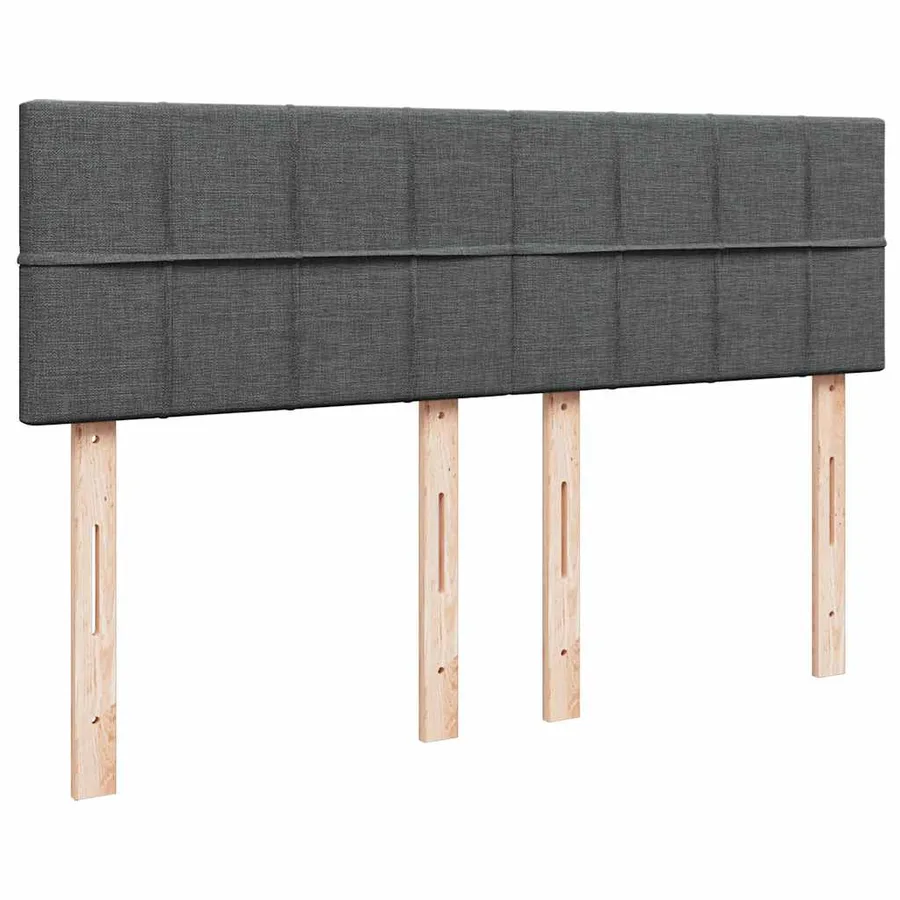 Lit ottoman avec matelas et LED gris foncé 140x200 cm tissu - 10