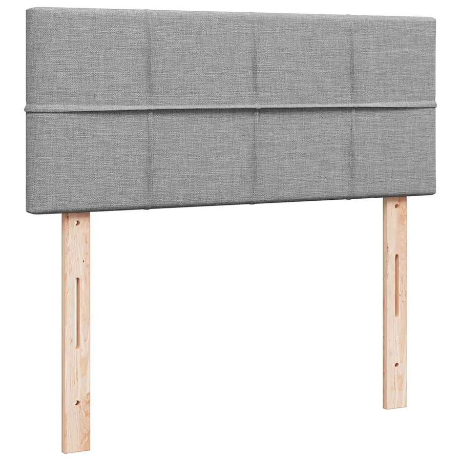 Lit ottoman avec matelas gris clair 120x190 cm tissu - 9