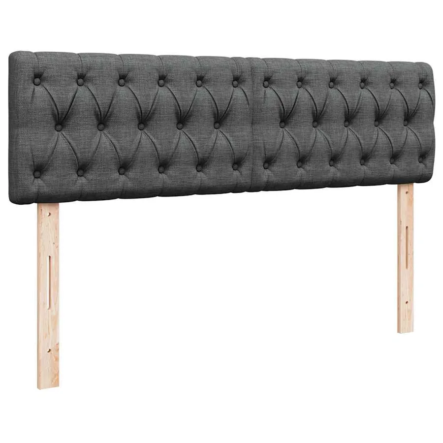 Lit ottoman avec matelas gris foncé 140x200 cm tissu - 9