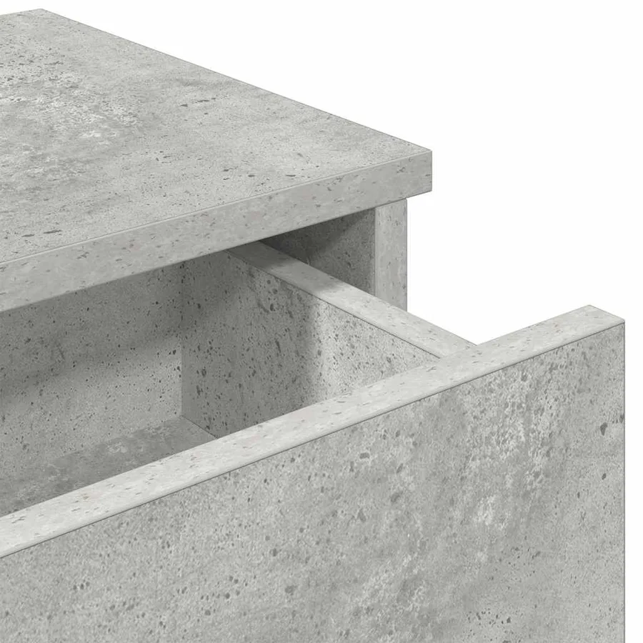Étagère murale avec tiroirs gris béton bois d'ingénierie - 8