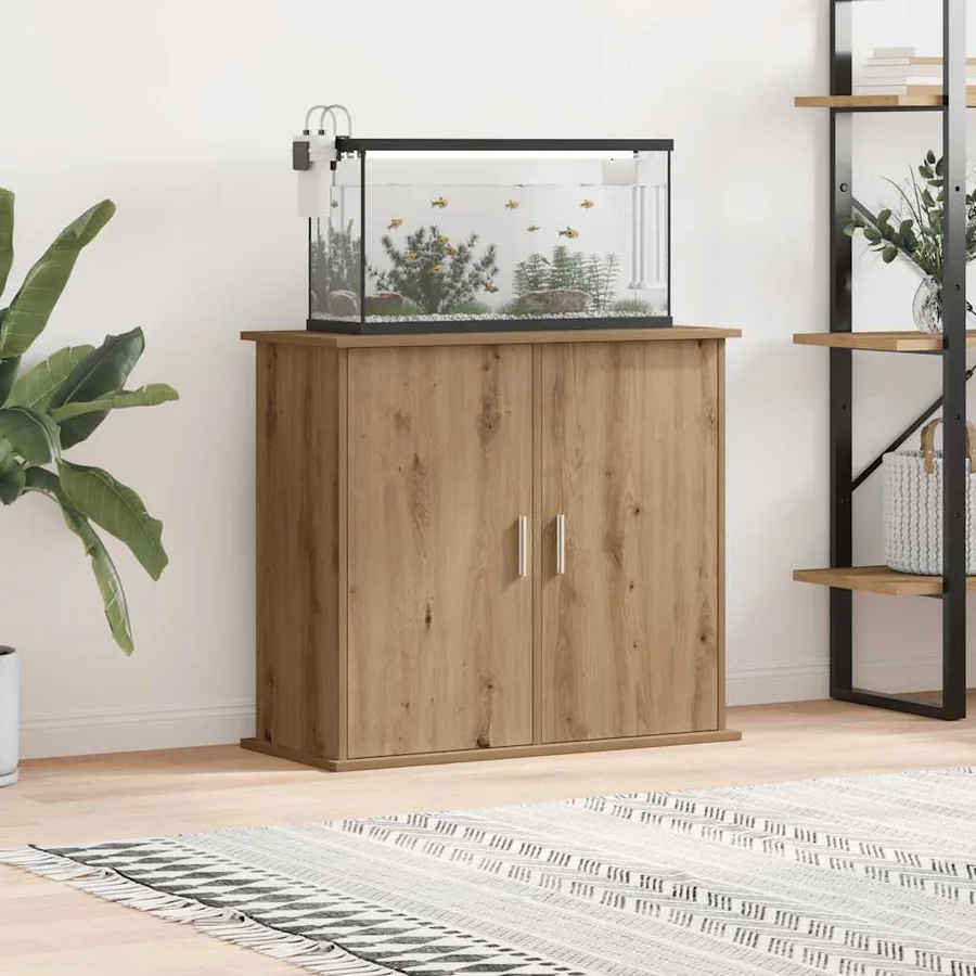 Support d'aquarium Chêne artisanal 81x36x73 cm Bois d'ingénierie - 3