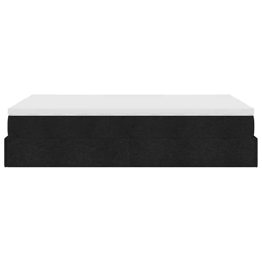 Cadre de lit ottoman avec matelas noir 120x190 cm tissu - 9