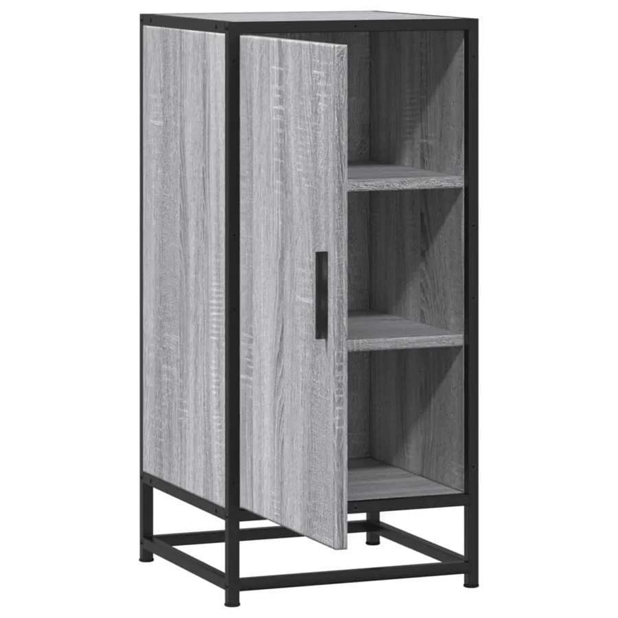 Buffet sonoma gris 35,5x35x76 cm bois d'ingénierie et métal - 7
