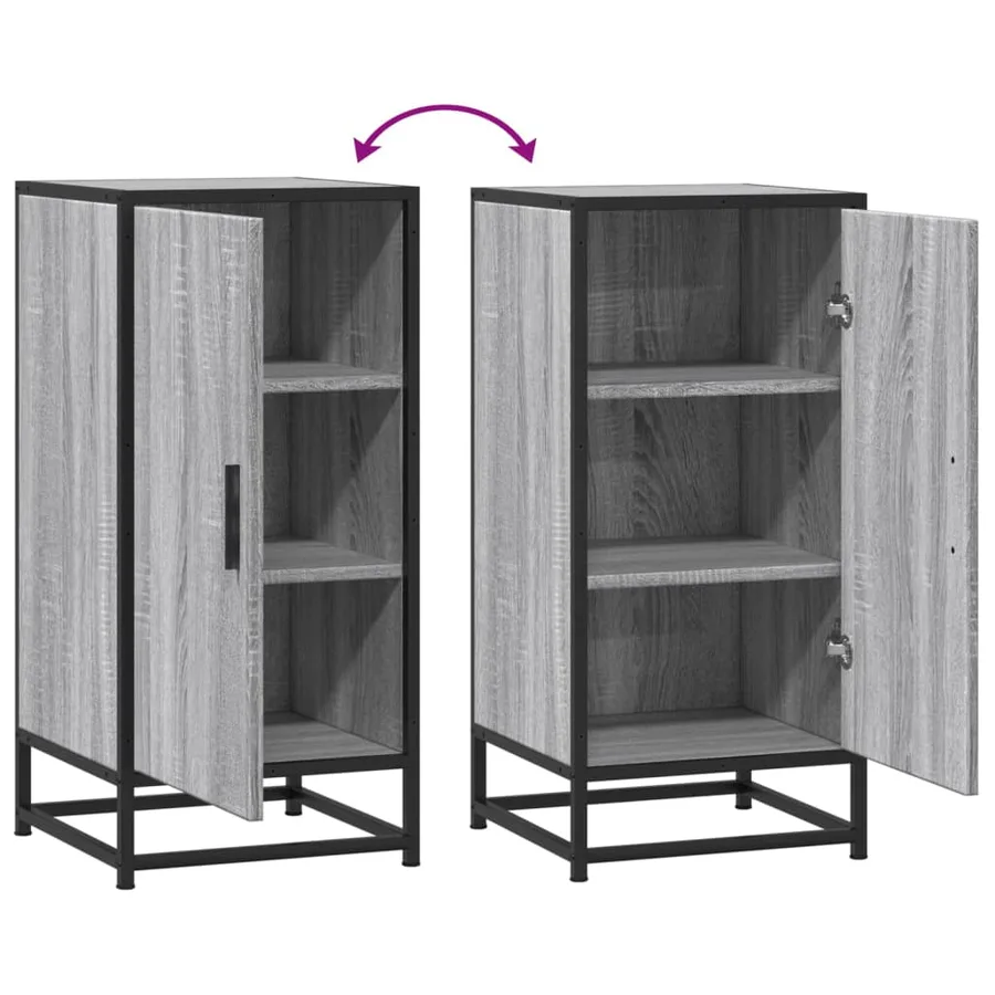 Buffet sonoma gris 35,5x35x76 cm bois d'ingénierie et métal - 8