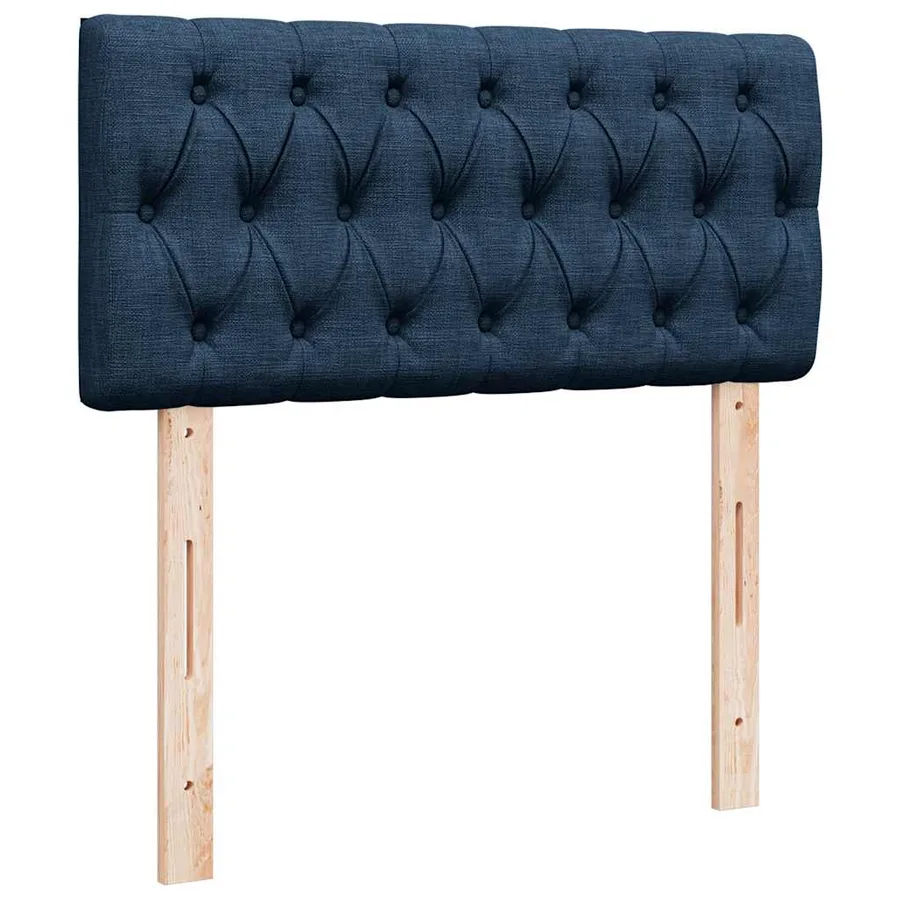 Lit ottoman avec matelas bleu 100x200 cm tissu - 9