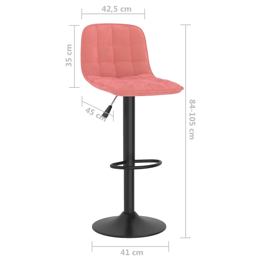 Tabourets de bar lot de 2 rose velours - 10