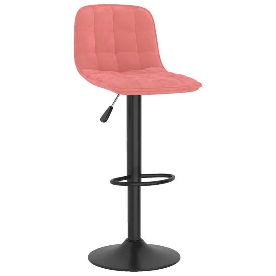 Tabourets de bar lot de 2 rose velours - 3