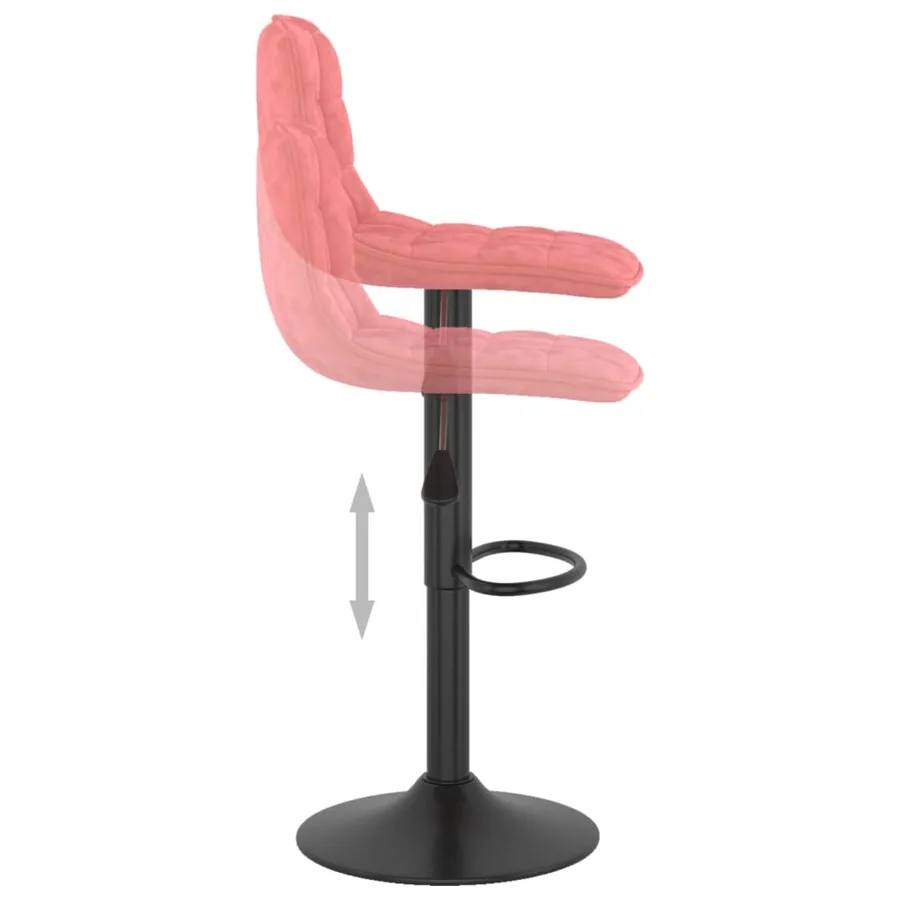 Tabourets de bar lot de 2 rose velours - 7