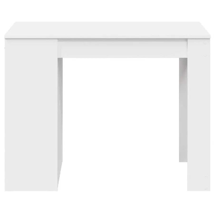 Bureau avec tiroir et étagère blanc bois d'ingénierie - 4