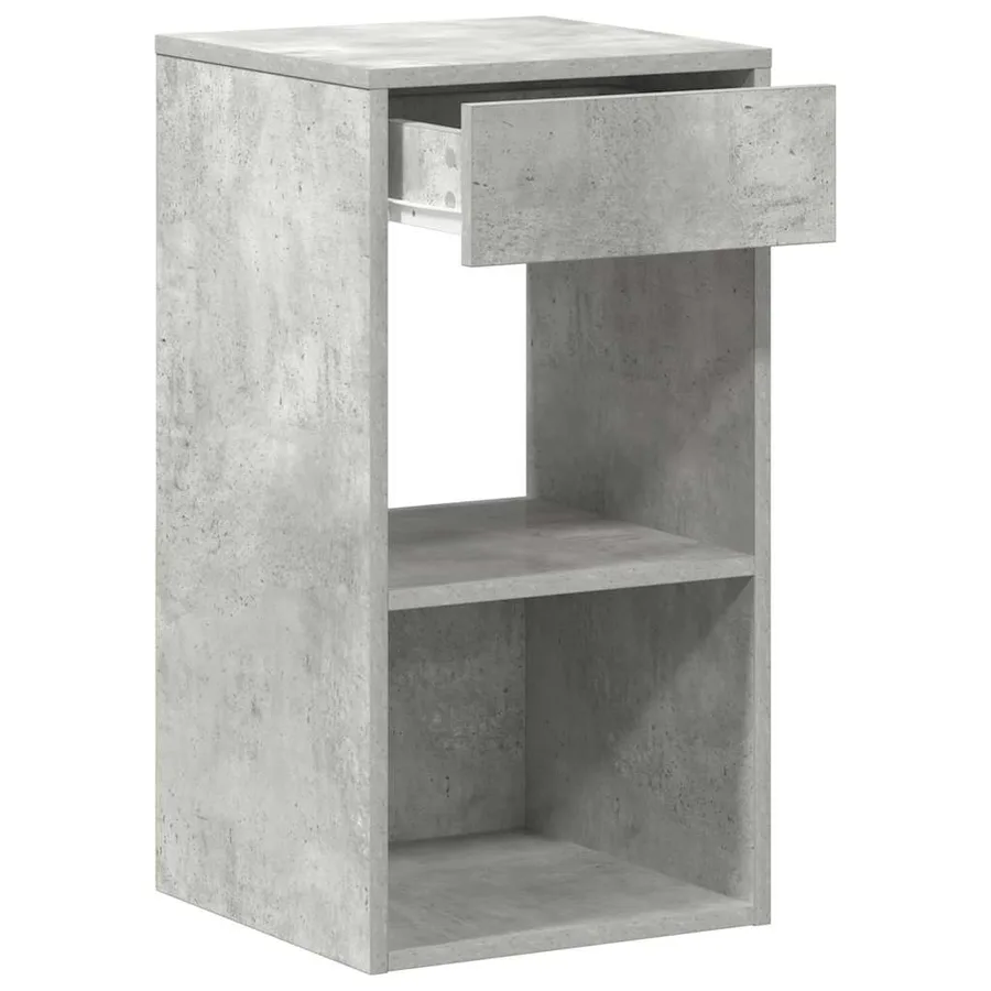Tables de chevet avec tiroir 2 pcs gris béton 35x34x66,5 cm - 6