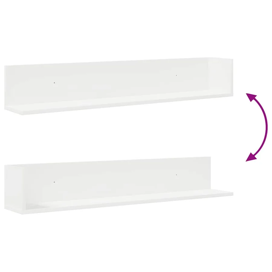 Étagères murales 2 pcs blanc 100x16,5x16,5 cm bois d'ingénierie - 8