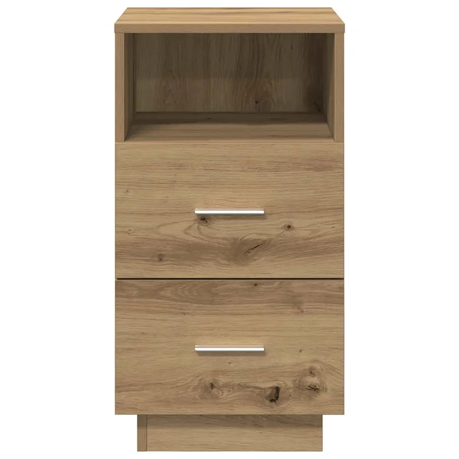Table de chevet avec 2 tiroirs chêne artisanal 36x36x68 cm - 4