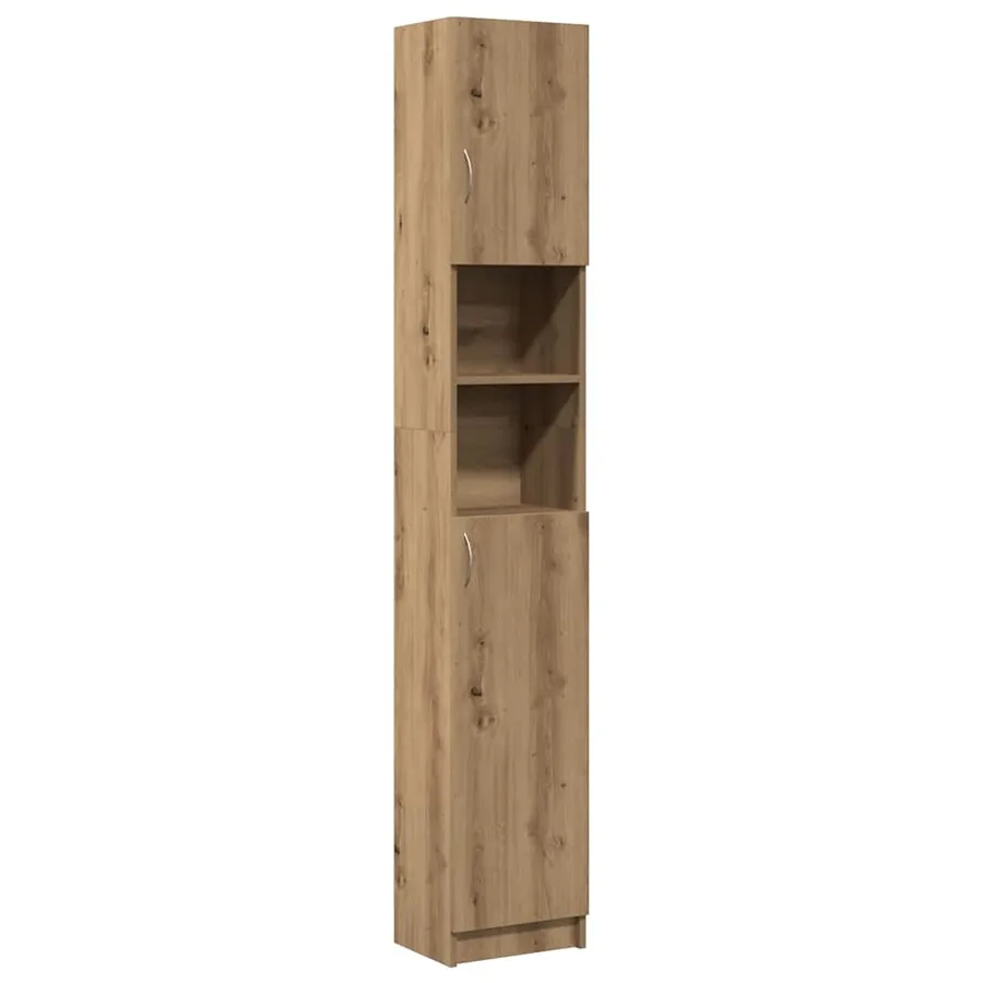 Meuble de salle de bain Chêne artisanal 32x25,5x190 cm Bois d'ingénierie - 5