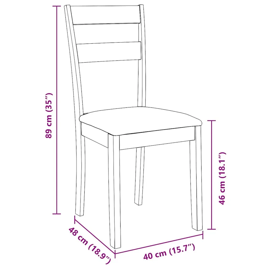 Chaises à manger coussins 2 pcs marron bois massif caoutchouc - 11