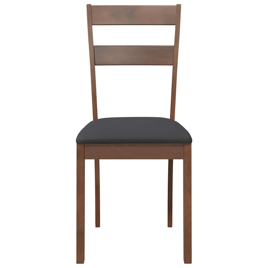 Chaises à manger coussins 2 pcs marron bois massif caoutchouc - 5