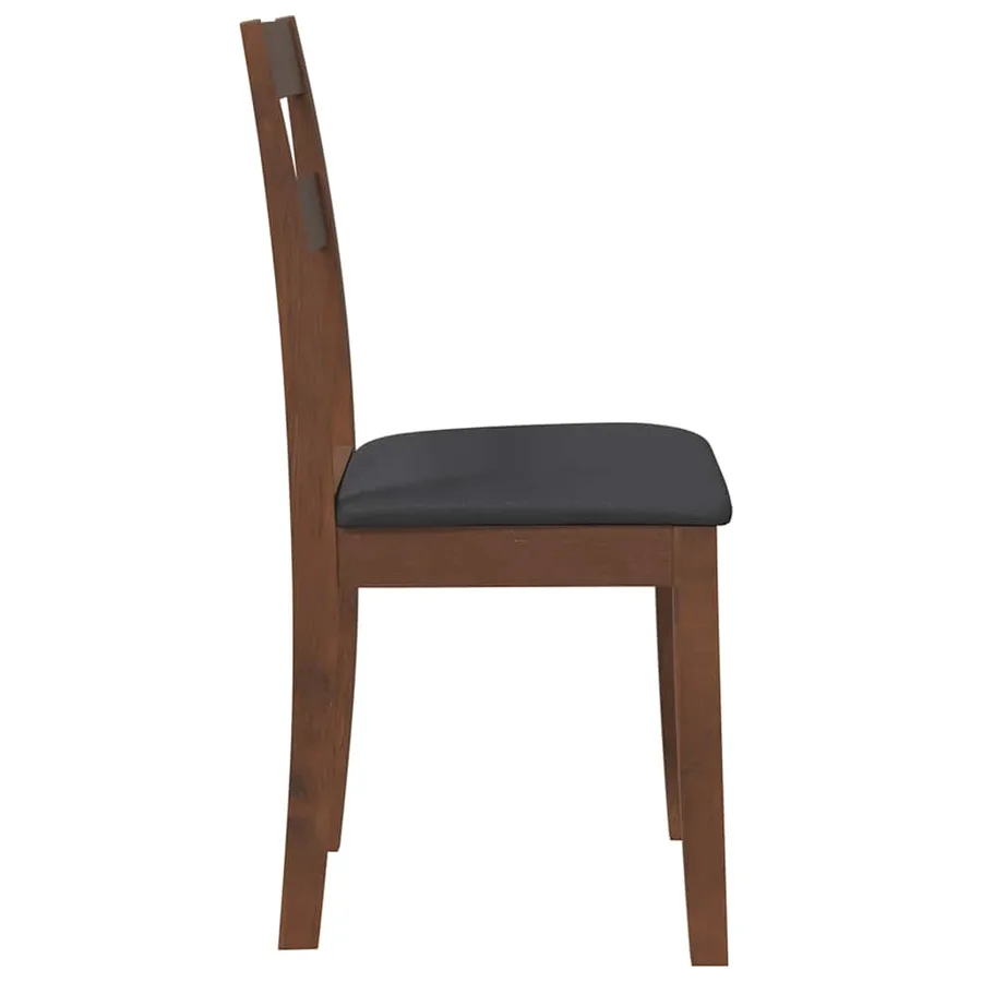 Chaises à manger coussins 2 pcs marron bois massif caoutchouc - 6