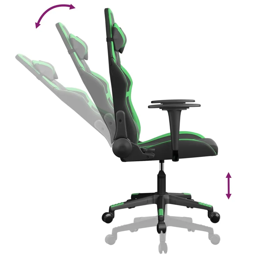 Chaise de jeu Noir et vert Similicuir - 6