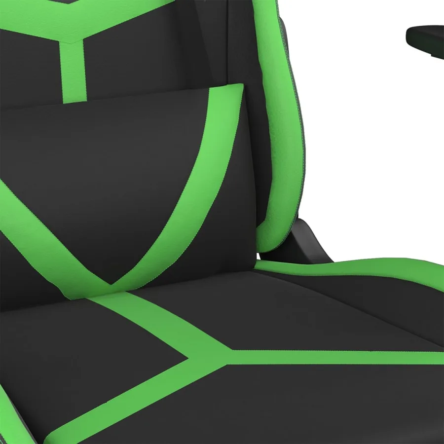 Chaise de jeu Noir et vert Similicuir - 8