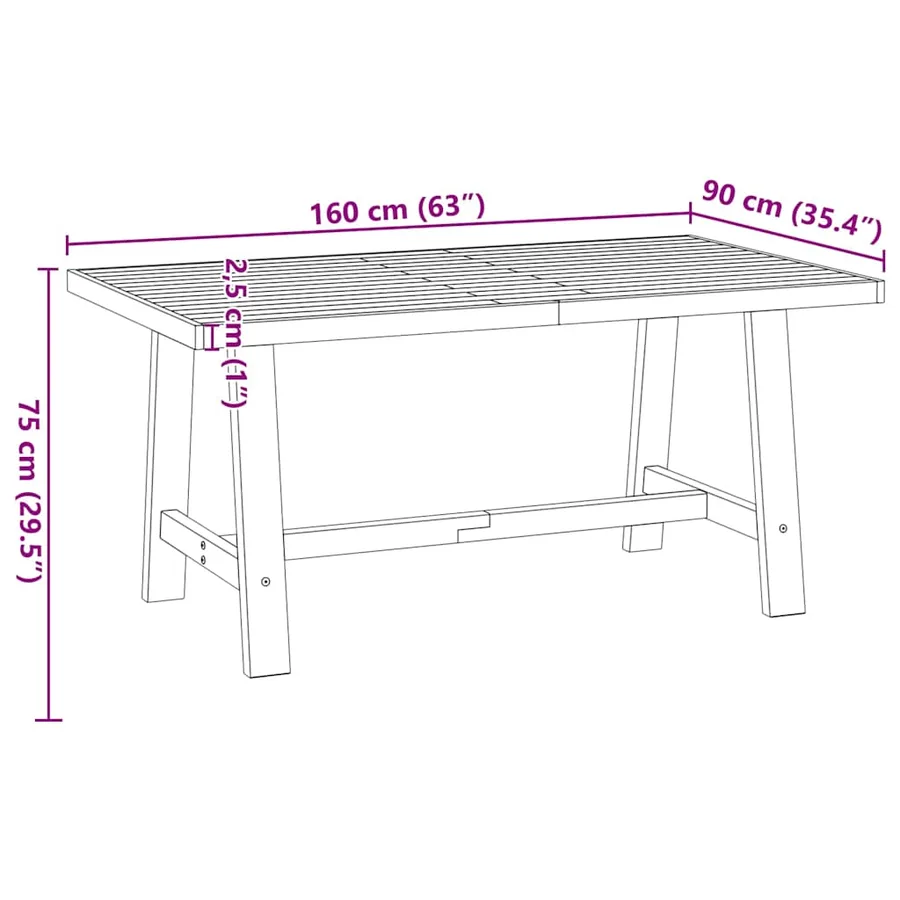 Table à manger NOAIN pieds en forme de A 160x90x75cm massif pin - 9