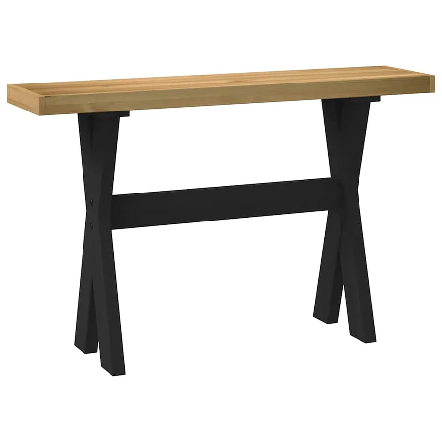 Table console NOAIN pieds en forme de X 120x30x75 cm massif pin - 5