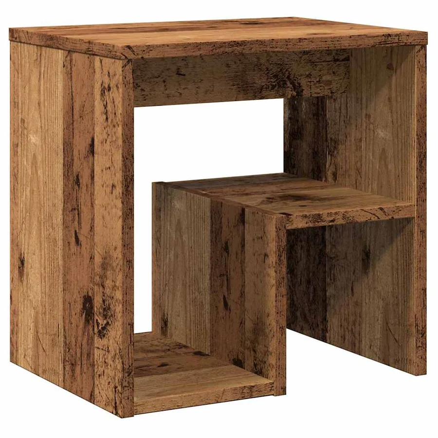 Table de chevet vieux bois 40x30x40 cm bois d'ingénierie - 2