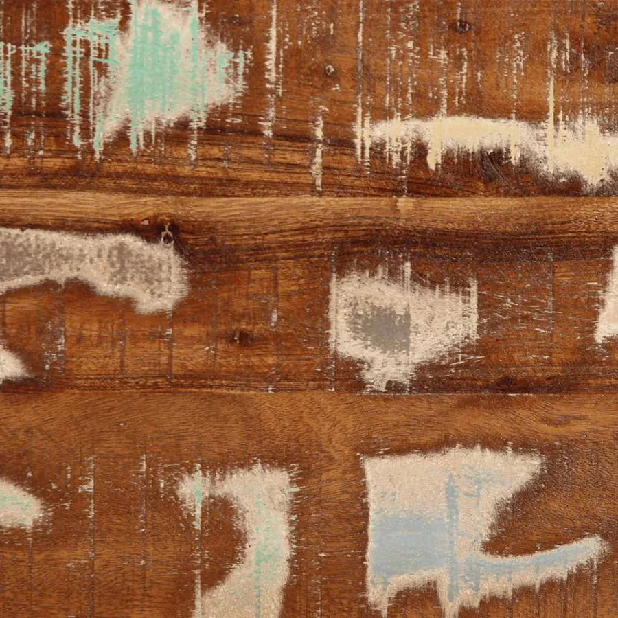 Table basse multicolore 90x50x36 cm bois de récupération massif - 11