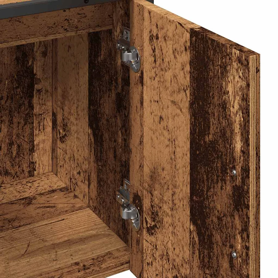 Armoire lavabo de salle de bain vieux bois 60x33x60 cm - 9