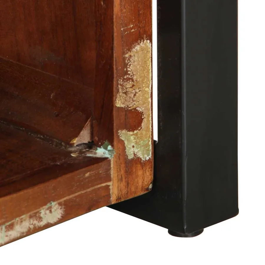 Table basse multicolore 90x50x36 cm bois de récupération massif - 10
