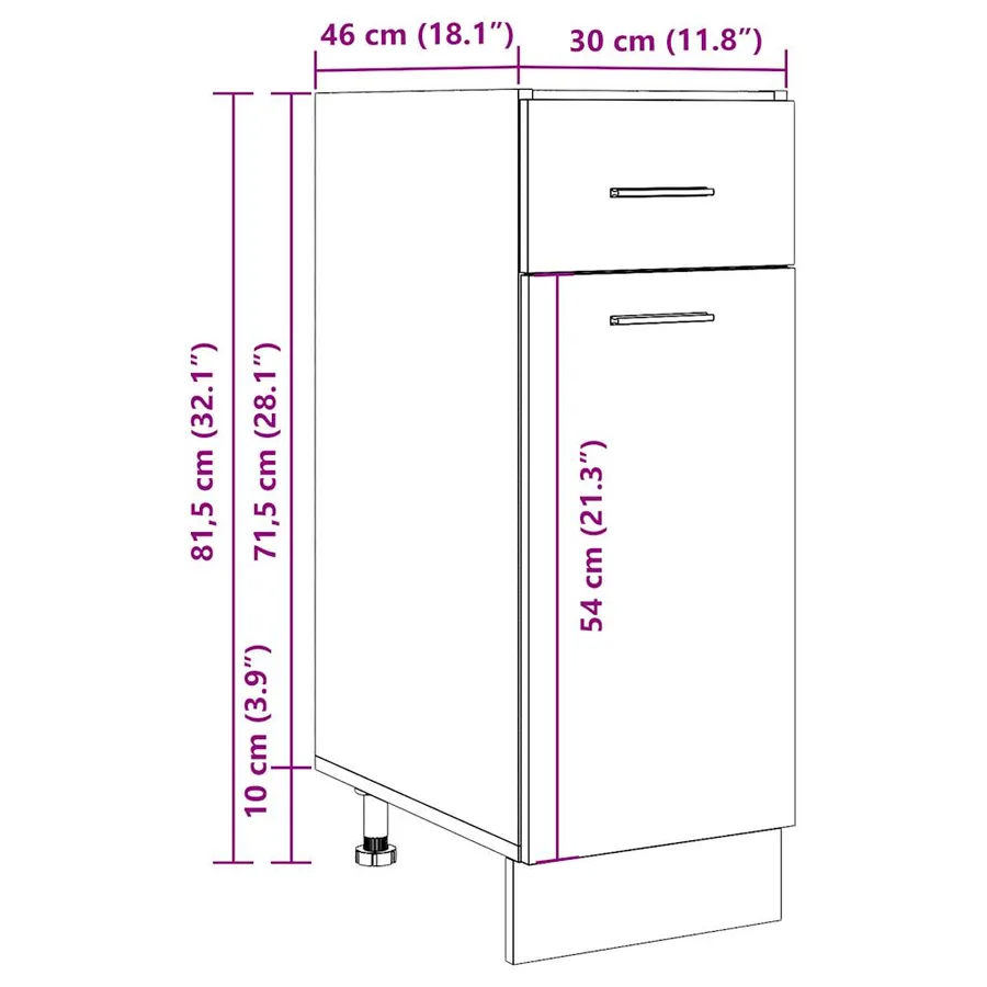 Armoire à tiroirs "Lyon" Bois ancien 30 x 46 x 81,5 cm Bois d'ingénierie - 12