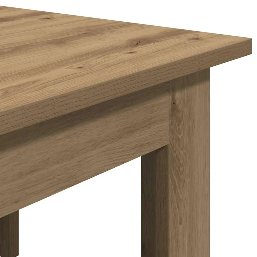 Table basse chêne artisanal 100x60x42 cm bois d'ingénierie - 7