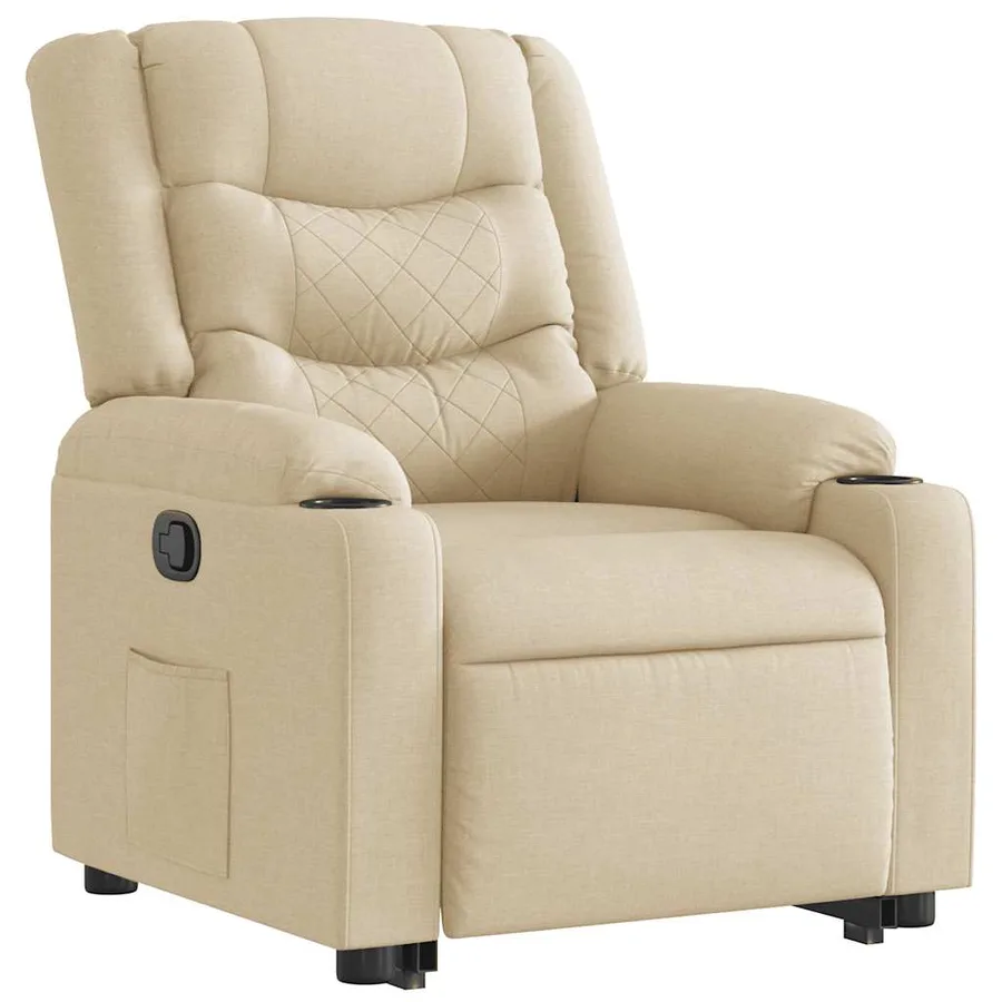 Fauteuil inclinable Crème Tissu - 6