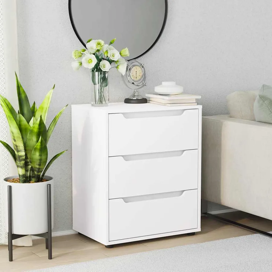 Buffet VISNES blanc 60x40x73 cm bois d'ingénierie - 3