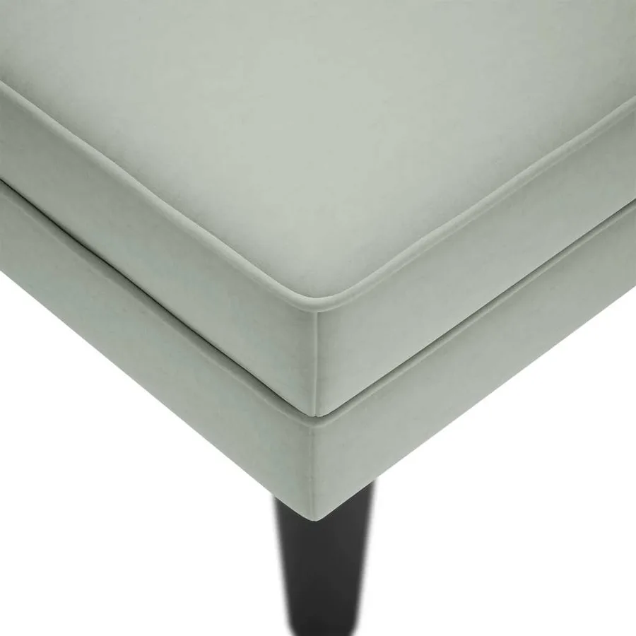 Fauteuil long et coussin et accoudoir droit gris clair velours - 7