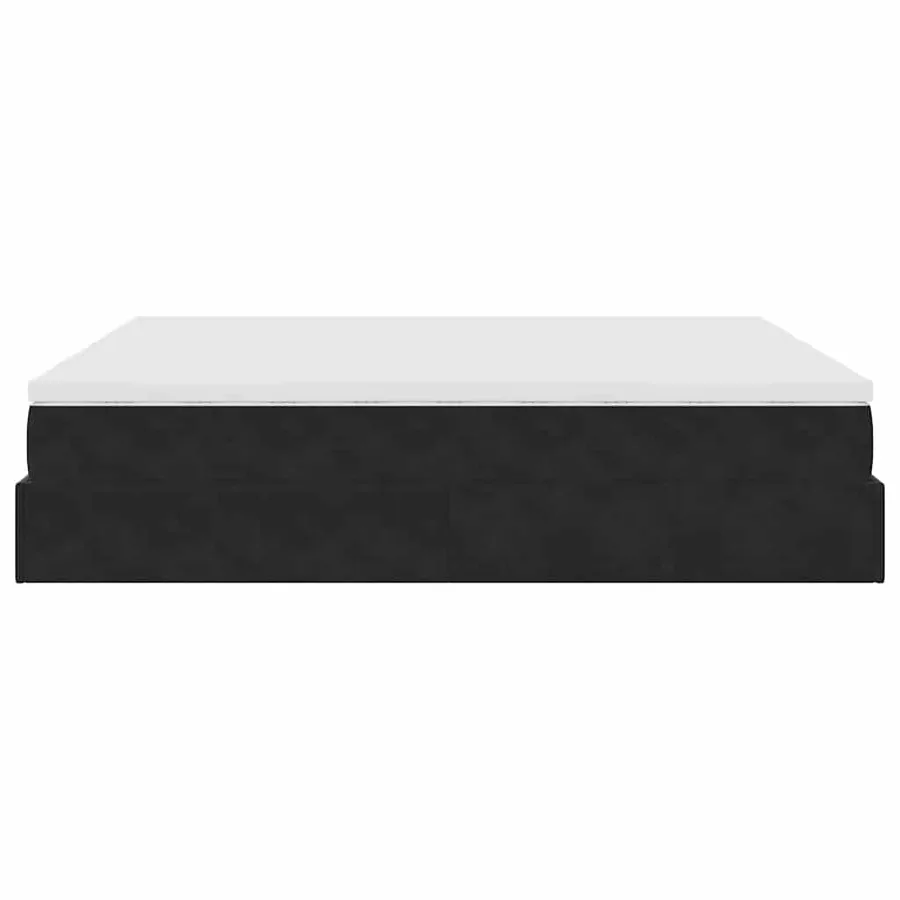 Cadre de lit ottoman avec matelas noir 200x200cm velours - 9