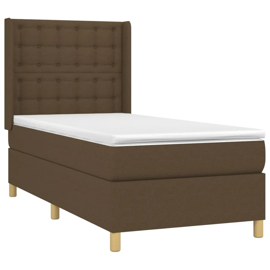 Sommier à lattes de lit avec matelas Marron foncé 90x200 cm - 3