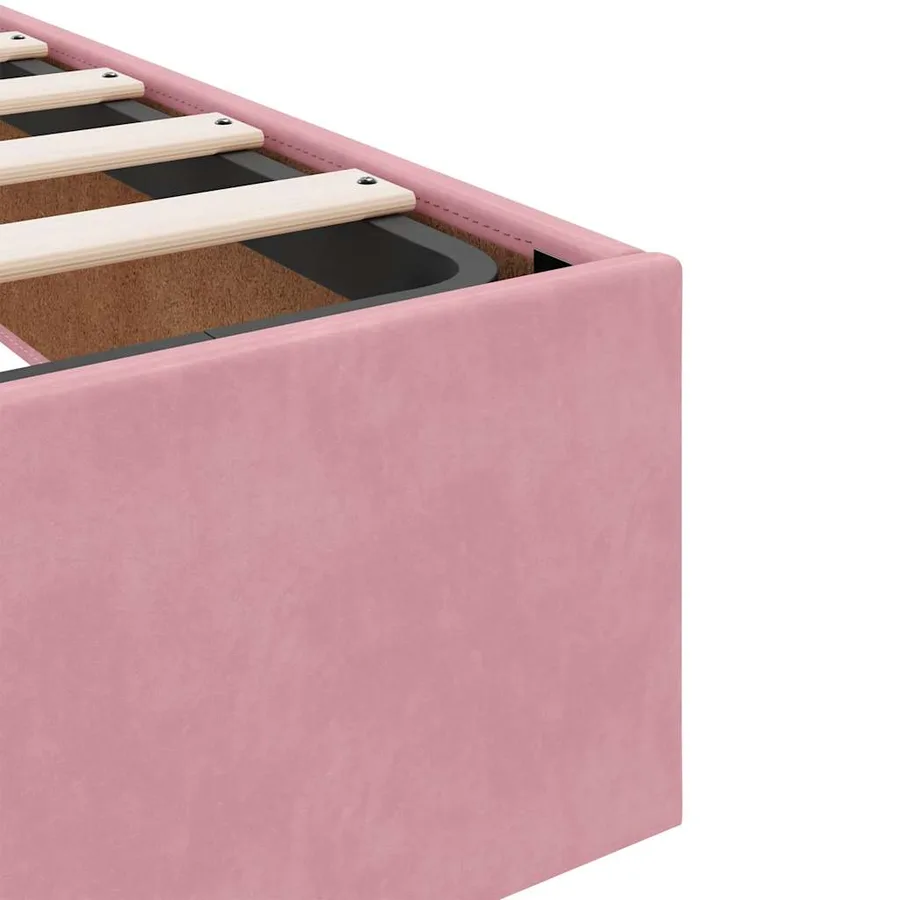 Cadre de lit ottoman avec matelas rose 100x200 cm velours - 13