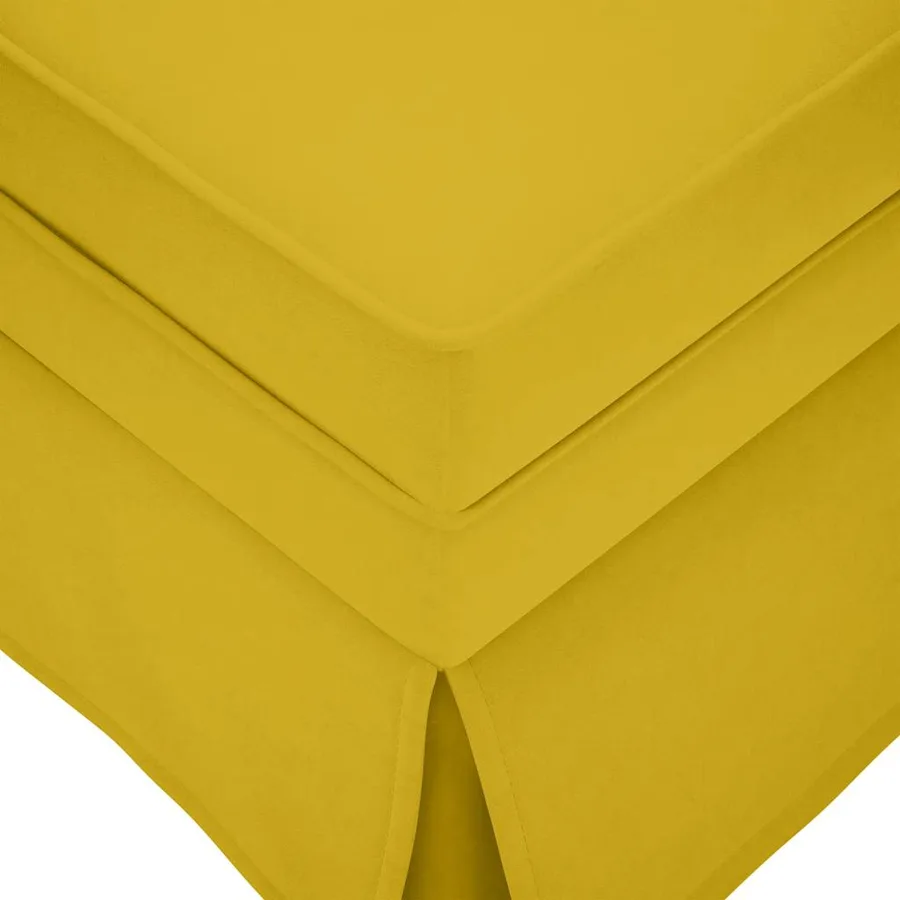 Fauteuil long avec traversin et accoudoir droit jaune velours - 7