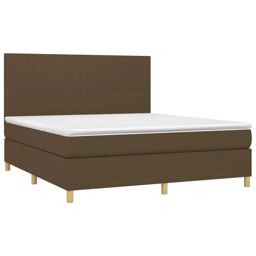 Sommier à lattes de lit avec matelas Marron foncé 180x200 cm - 3